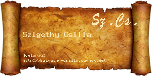 Szigethy Csilla névjegykártya